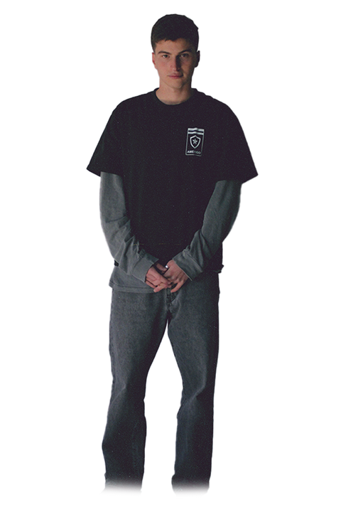 AMERIGO BLACK EMBLEM TEE - alternate view